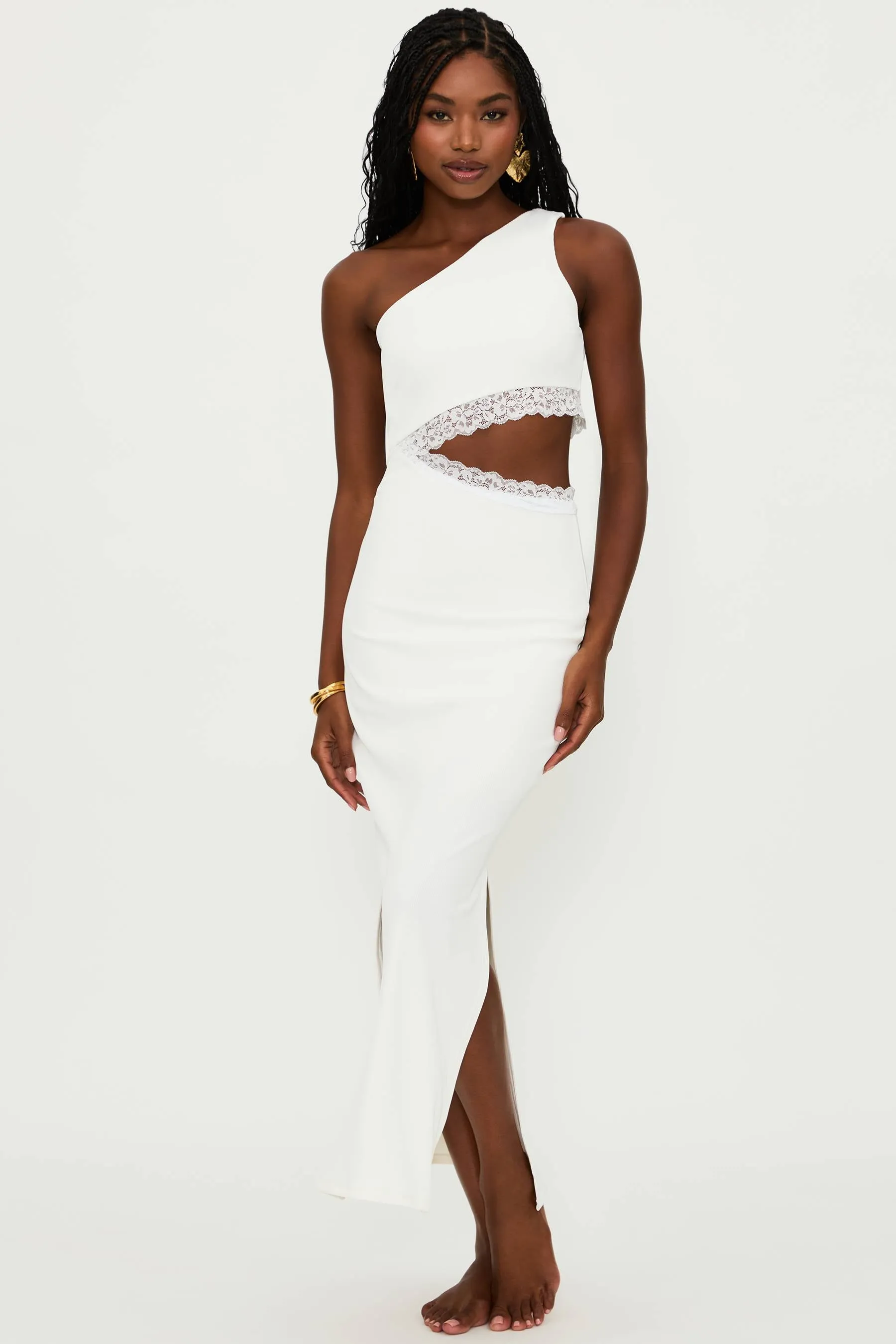Genevieve Lace Dress White