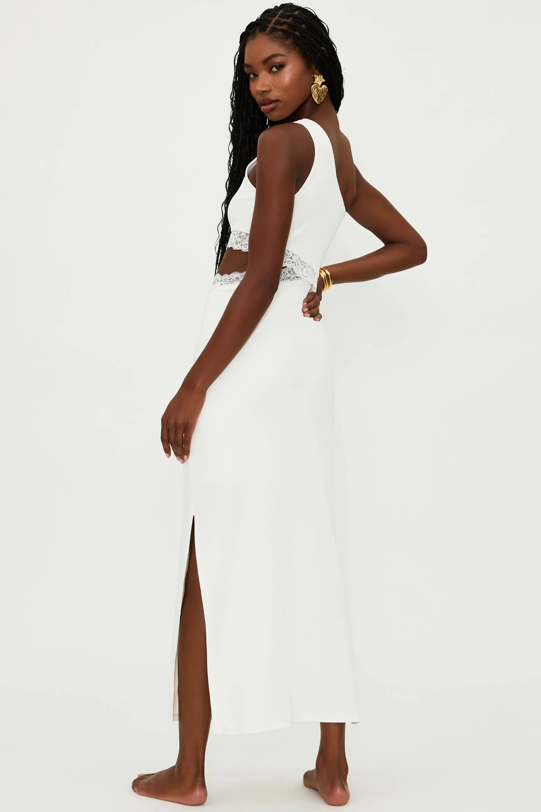 Genevieve Lace Dress White