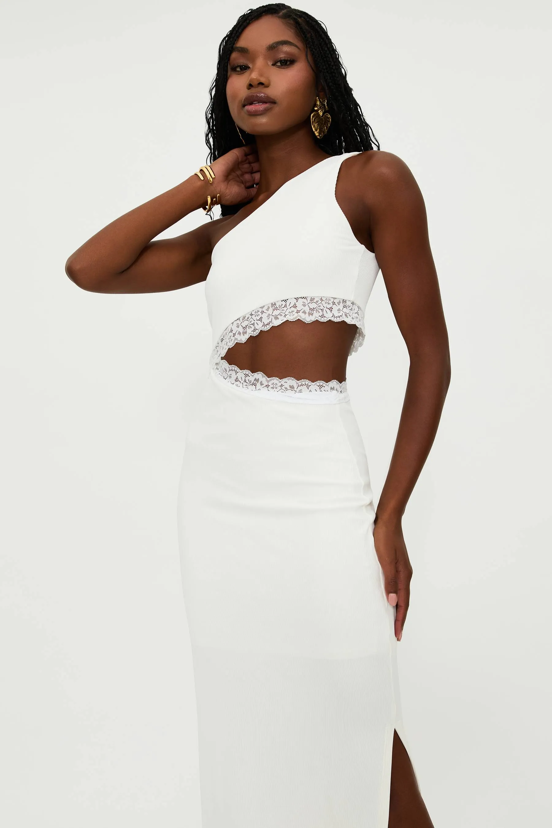 Genevieve Lace Dress White