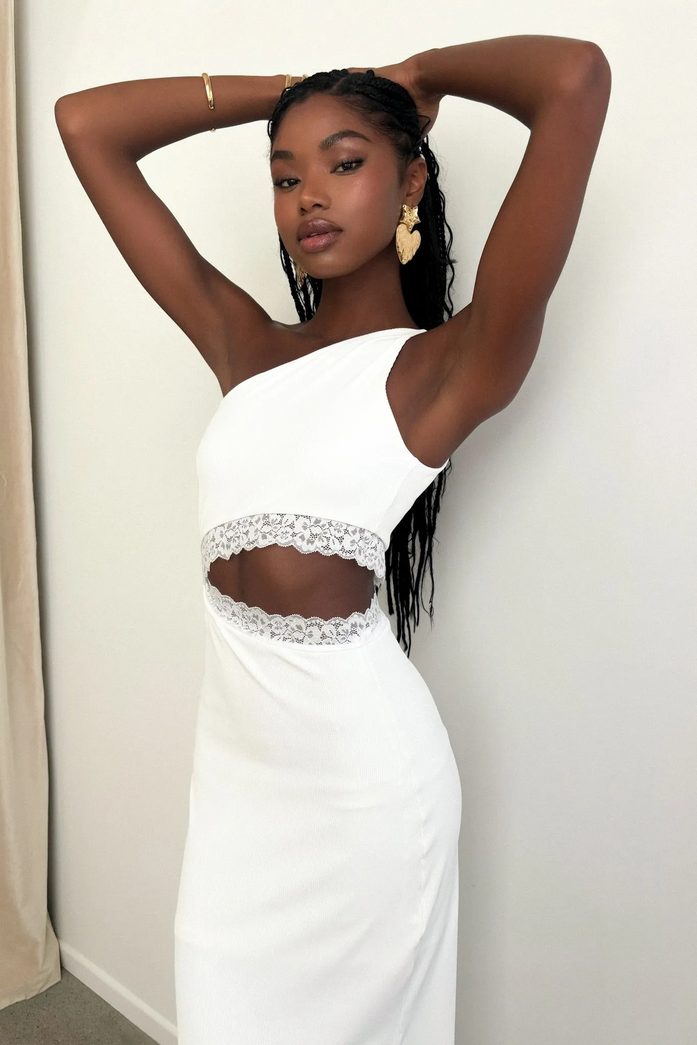 Genevieve Lace Dress White