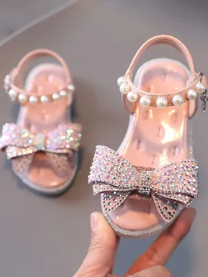 Girls Can't Decide What Color Rhinestone Bow Sandals By Liv and Mia Girls Can't Decide What Color Rhinestone Bow Sandals By Liv and Mia