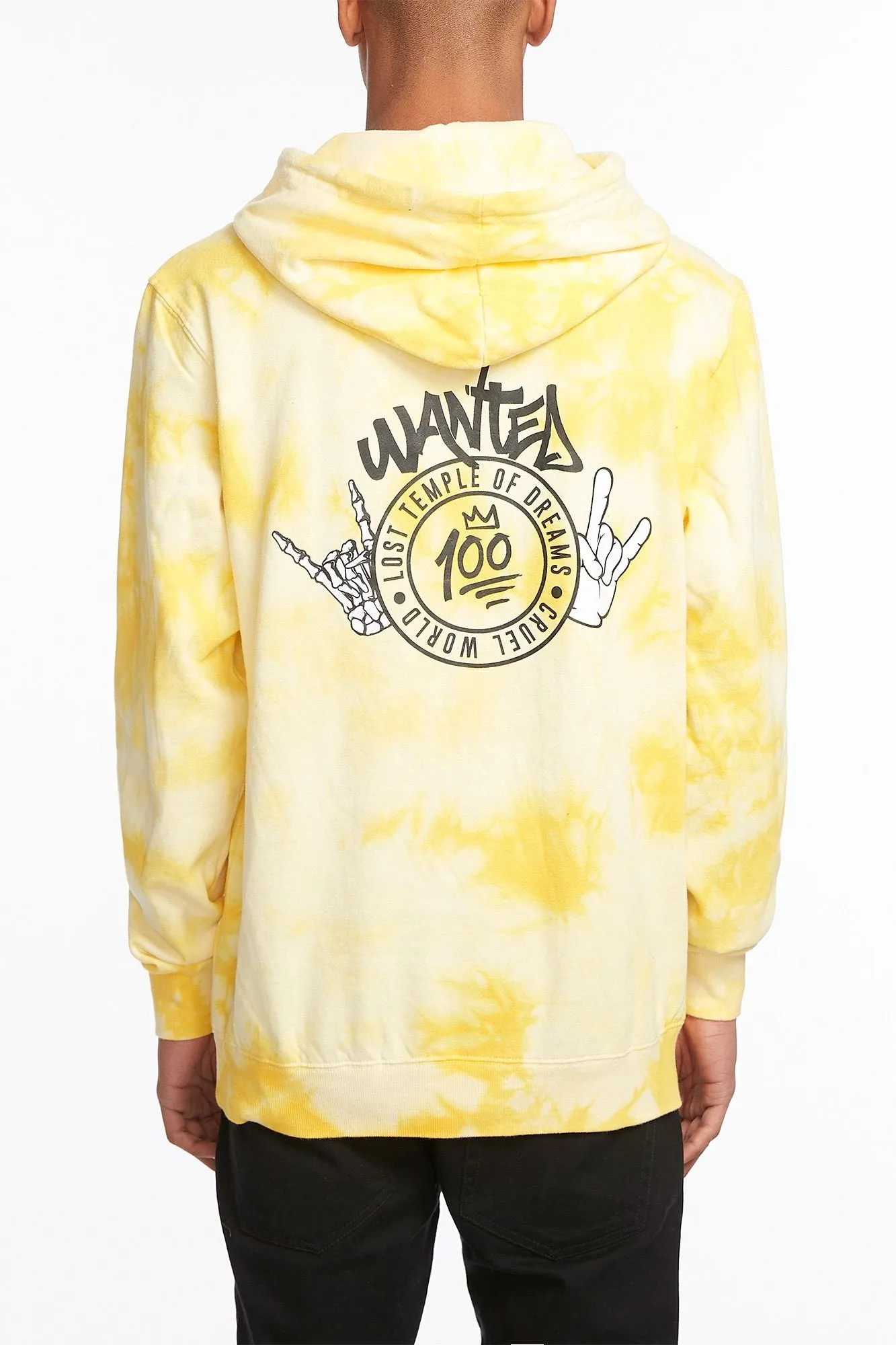 Guys Graphic Yellow Tie Dye Hoodie