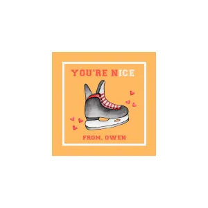 Hockey Skate Valentine Gift Tags & Stickers