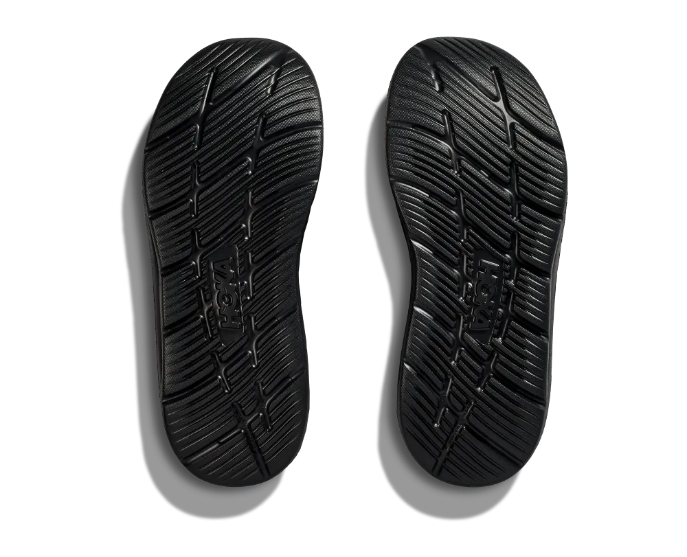 'Hoka' Unisex Ora Luxe Recovery Slide - Black / Black