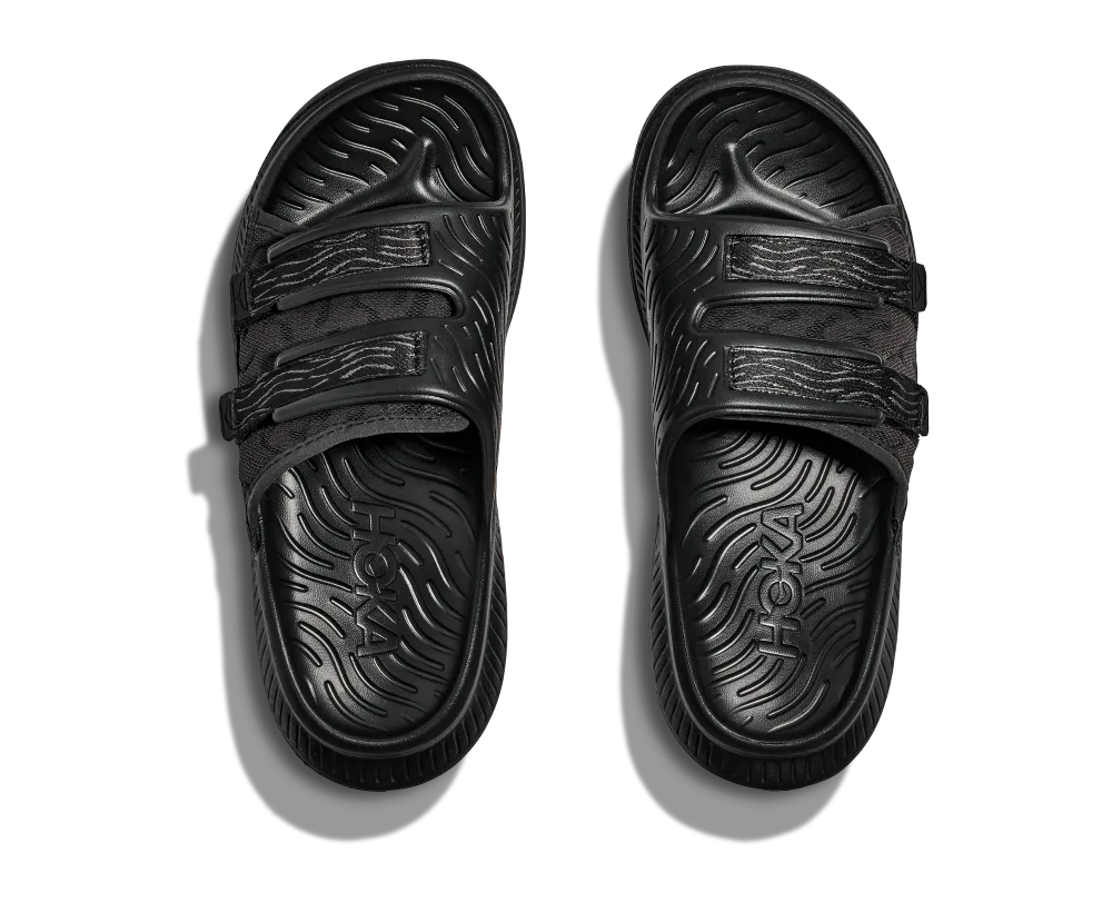 'Hoka' Unisex Ora Luxe Recovery Slide - Black / Black