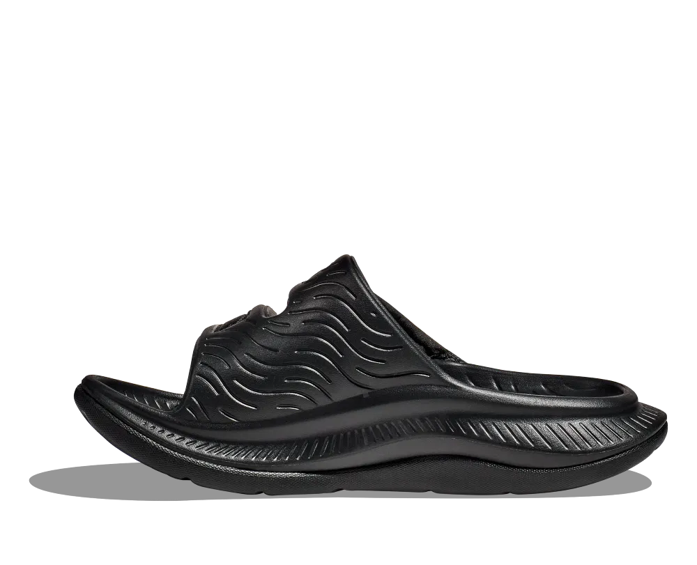 'Hoka' Unisex Ora Luxe Recovery Slide - Black / Black