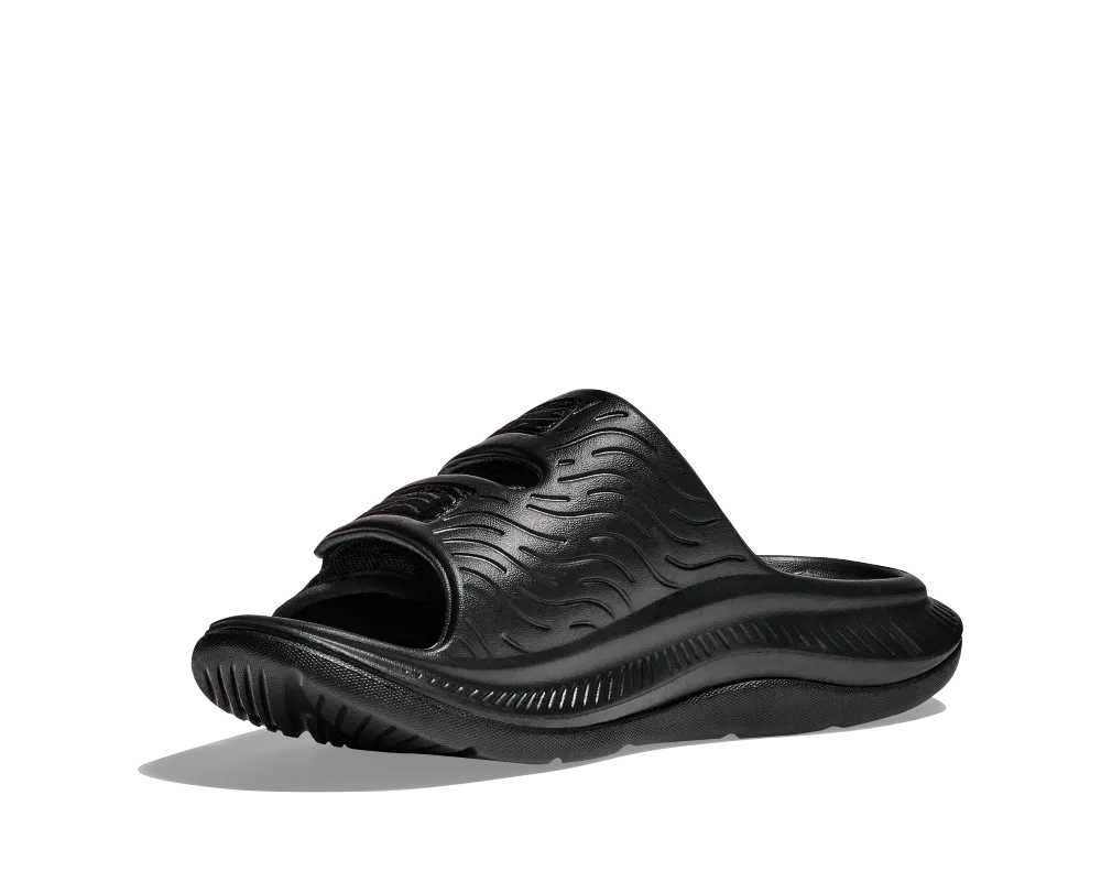 'Hoka' Unisex Ora Luxe Recovery Slide - Black / Black