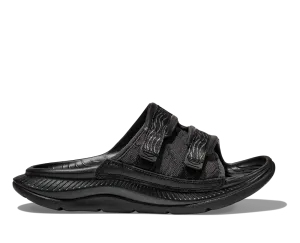 'Hoka' Unisex Ora Luxe Recovery Slide - Black / Black