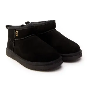 Holland Cooper Ultra Mini Ladies Shearling Boots - Black