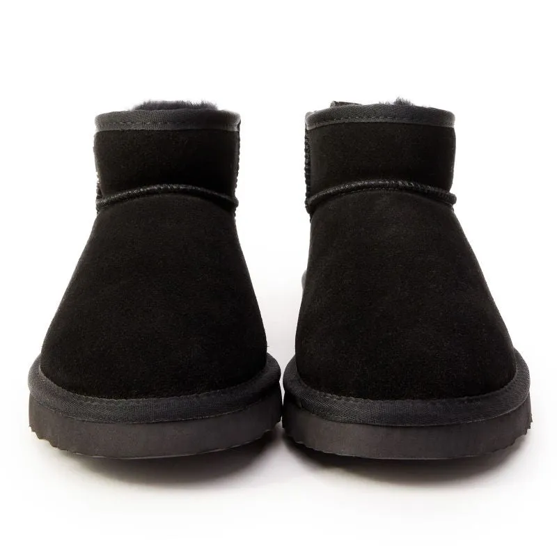 Holland Cooper Ultra Mini Ladies Shearling Boots - Black
