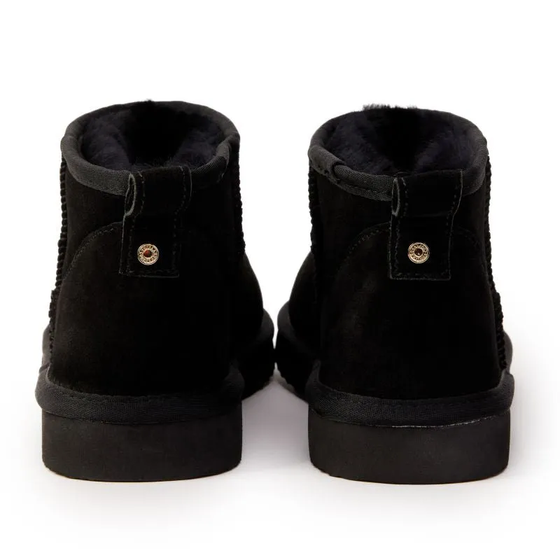 Holland Cooper Ultra Mini Ladies Shearling Boots - Black