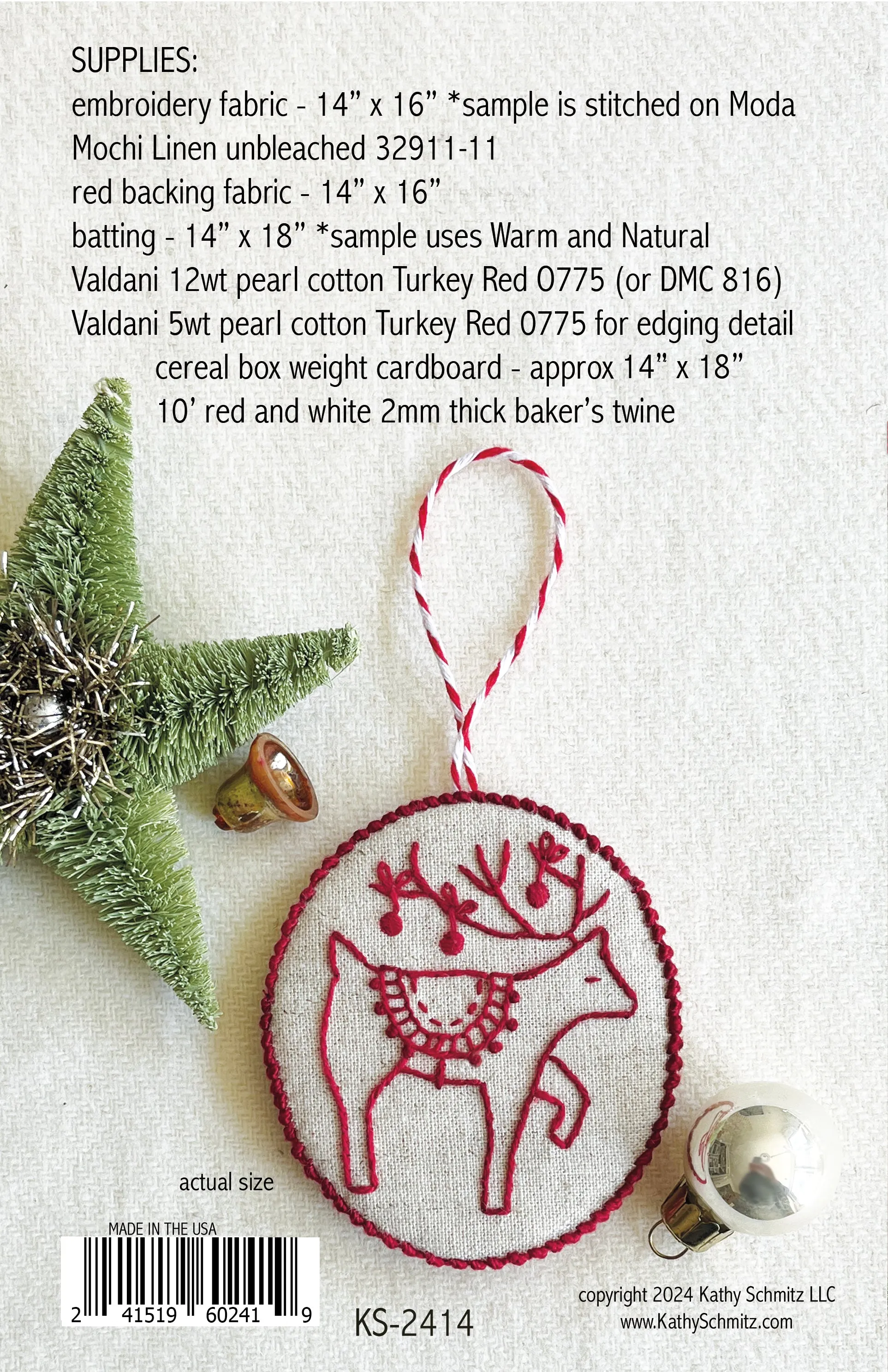 Jolly & Bright Redwork Ornaments