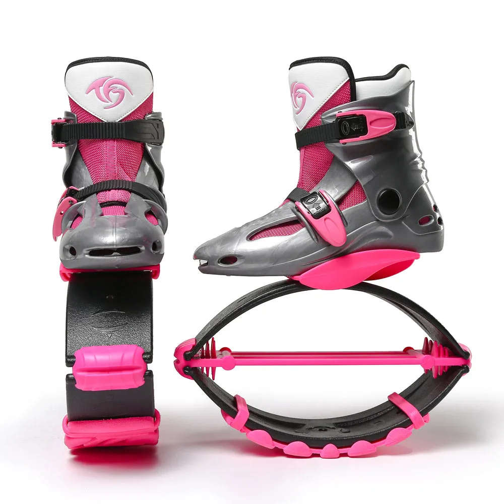 Kids Kangaroo Jump Shoes Workout Jumpers Gen II Series Pink-Gray