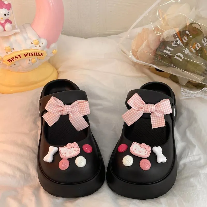 Kitty Bowtie Slip on Shoes