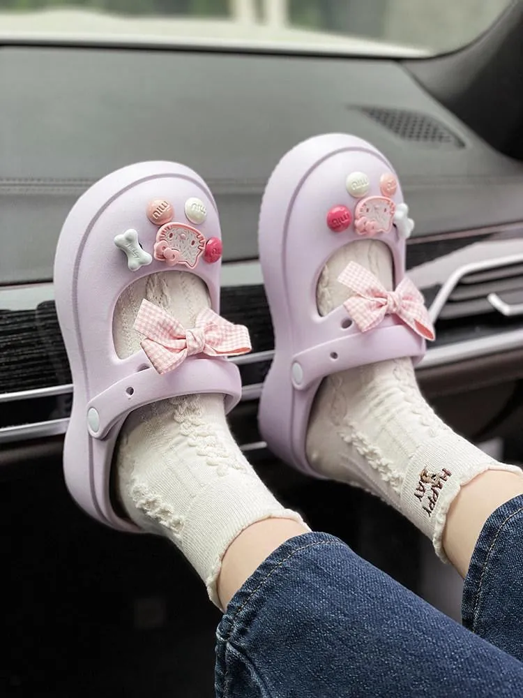 Kitty Bowtie Slip on Shoes