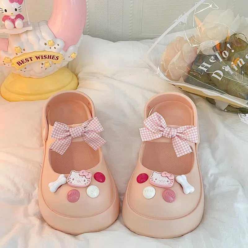 Kitty Bowtie Slip on Shoes