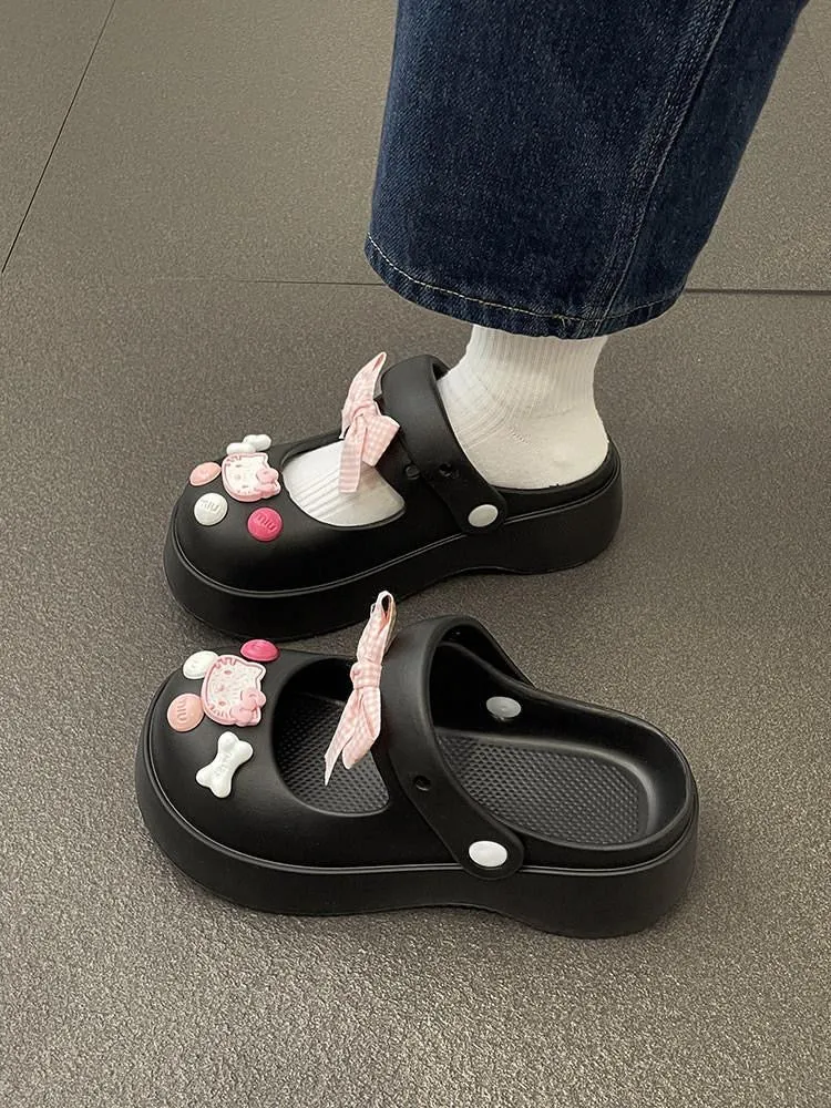 Kitty Bowtie Slip on Shoes
