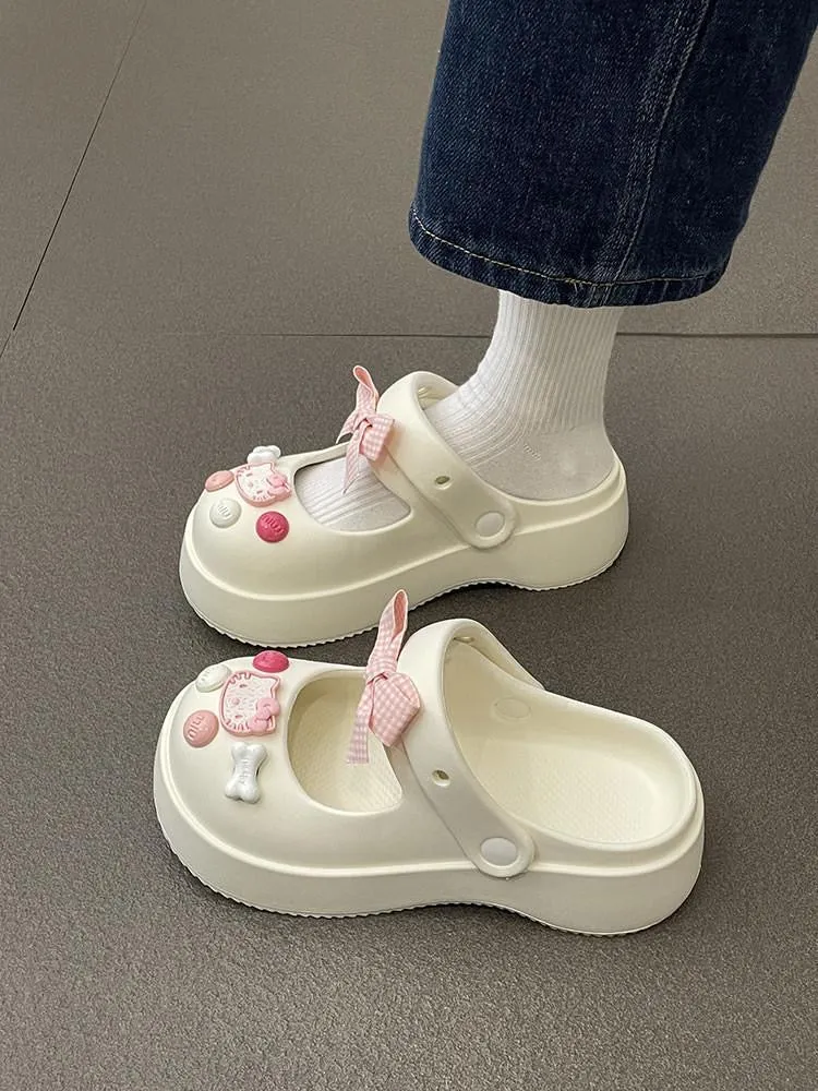 Kitty Bowtie Slip on Shoes