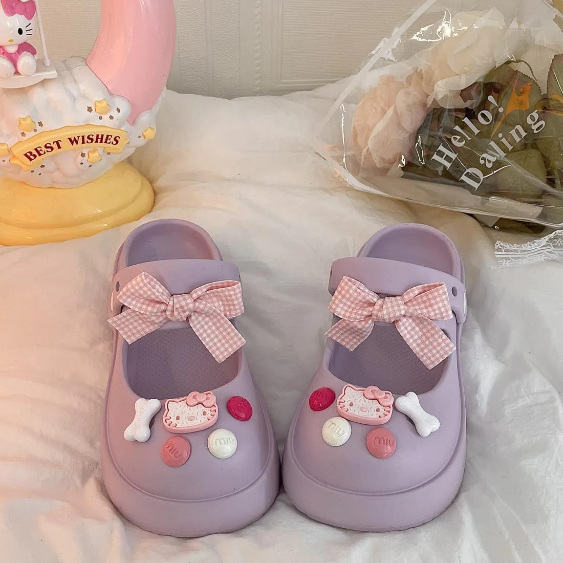 Kitty Bowtie Slip on Shoes