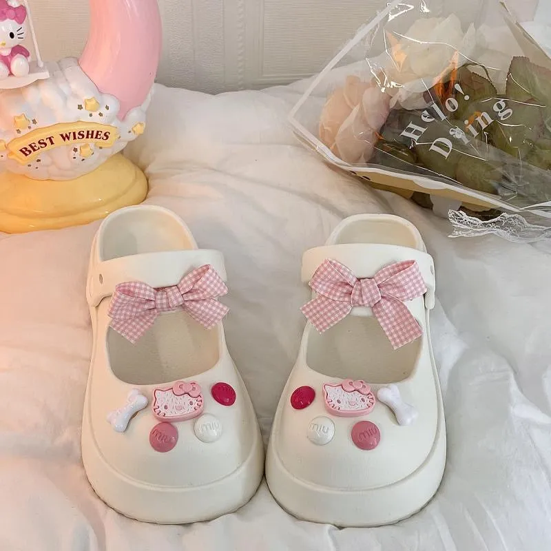 Kitty Bowtie Slip on Shoes