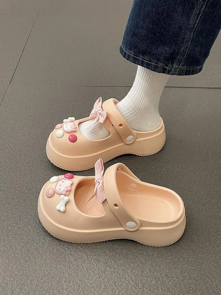 Kitty Bowtie Slip on Shoes