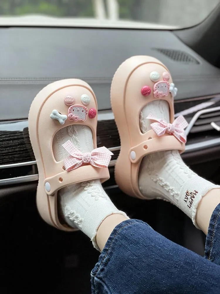 Kitty Bowtie Slip on Shoes
