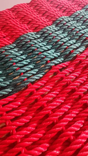 Lobster Rope Doormat Red and Green Christmas