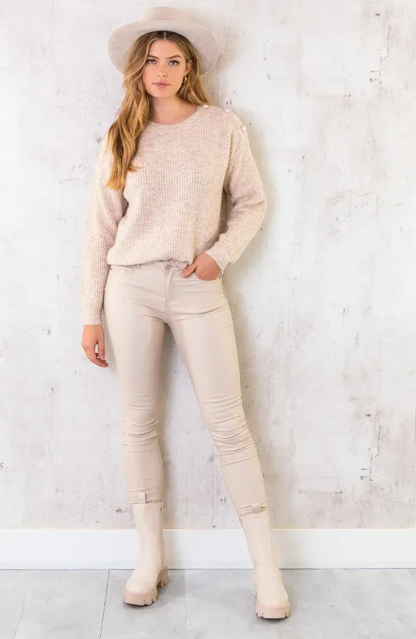 Long Chelsea Boots Beige