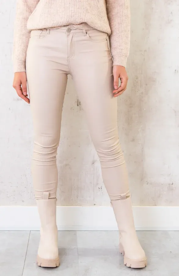 Long Chelsea Boots Beige