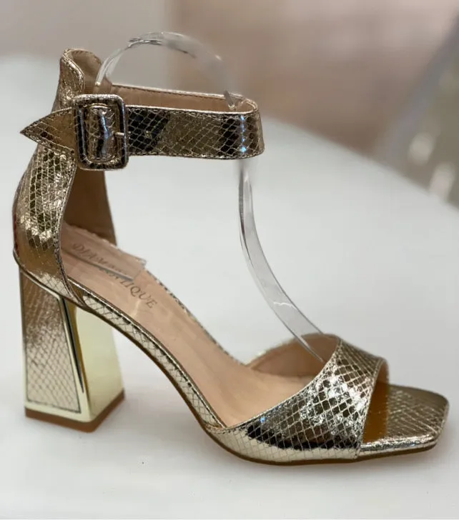 Melina Fuchsia Shimmer Heel Sandals