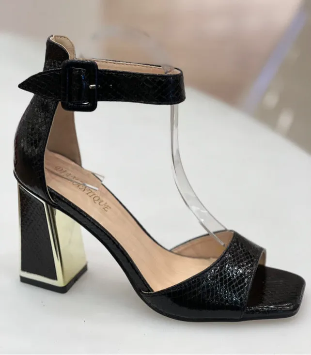 Melina Fuchsia Shimmer Heel Sandals