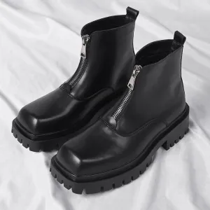 Men's Formal Shoes - High Top Leather Outdoor Boots - TSS197
