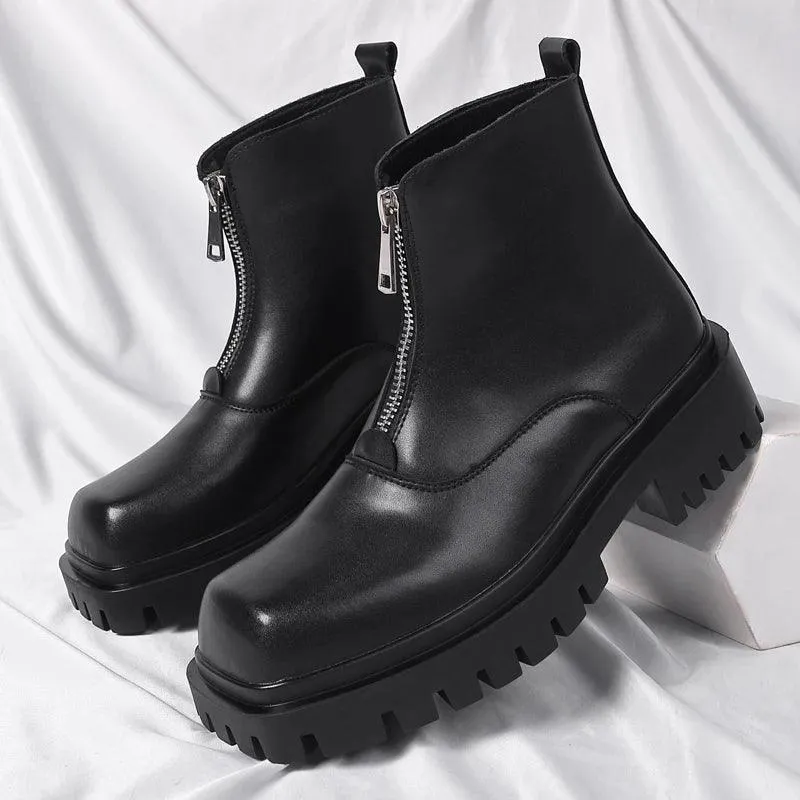 Men's Formal Shoes - High Top Leather Outdoor Boots - TSS197