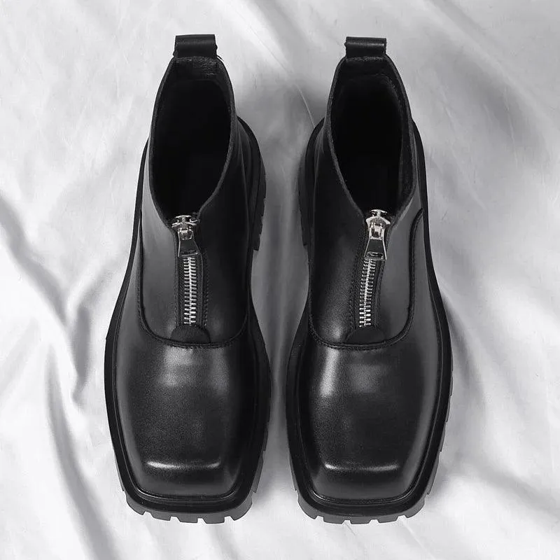 Men's Formal Shoes - High Top Leather Outdoor Boots - TSS197