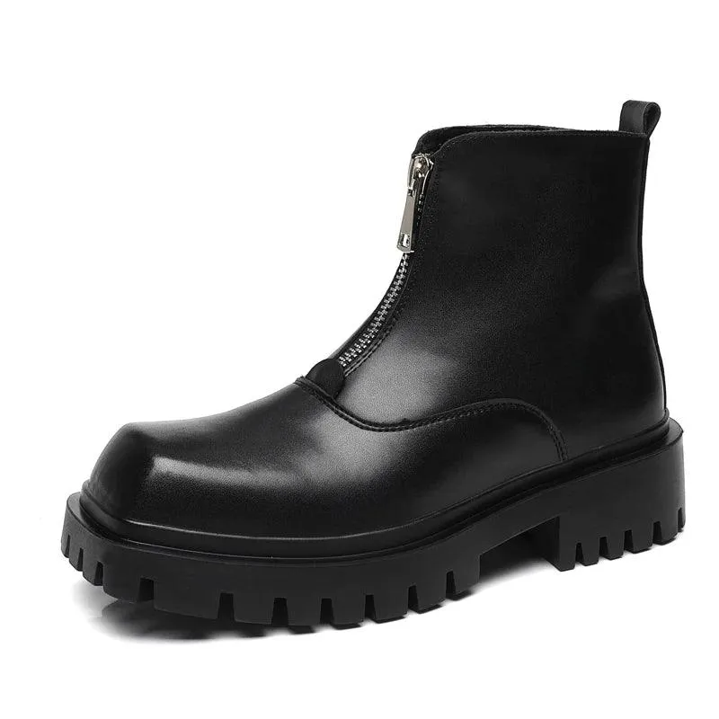 Men's Formal Shoes - High Top Leather Outdoor Boots - TSS197
