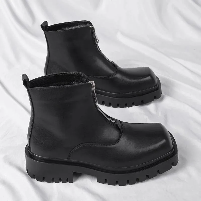 Men's Formal Shoes - High Top Leather Outdoor Boots - TSS197