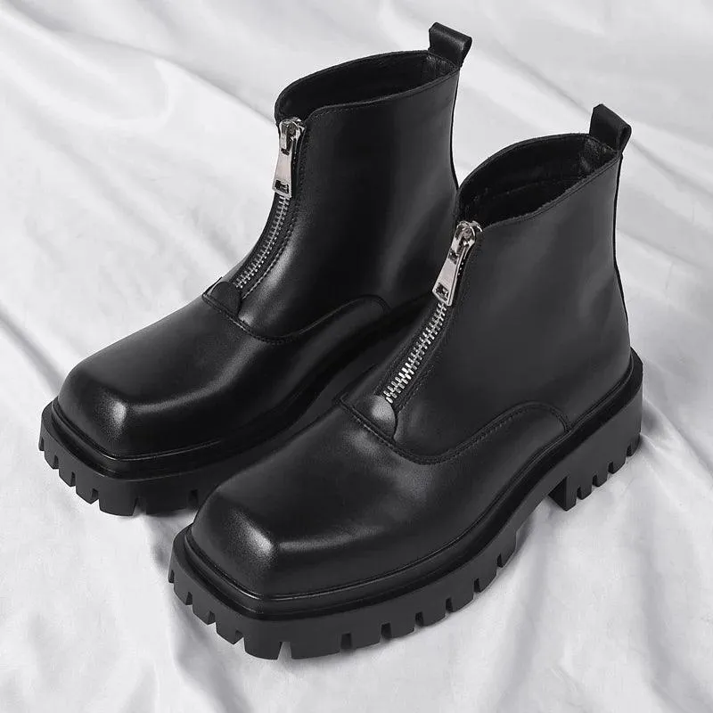 Men's Formal Shoes - High Top Leather Outdoor Boots - TSS197
