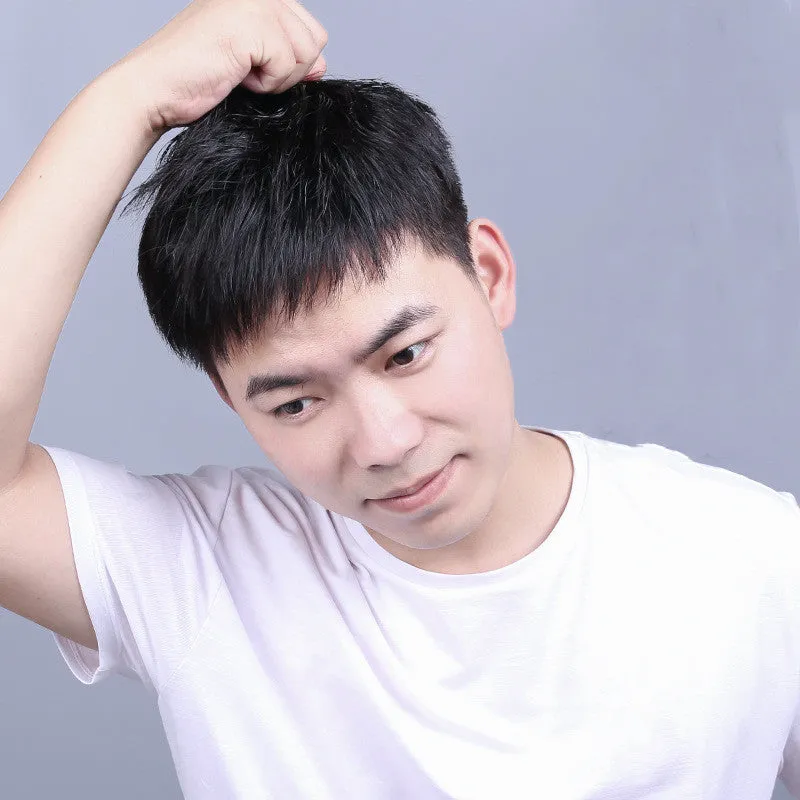 Men's Hair Replacement Forehead Bald Flip Cover