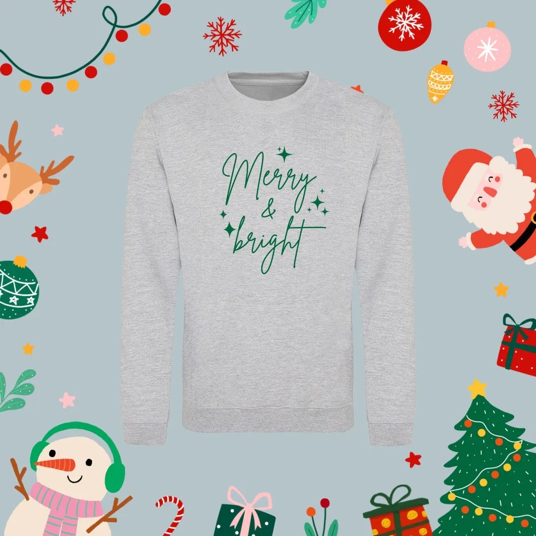 Merry & Bright print jumper