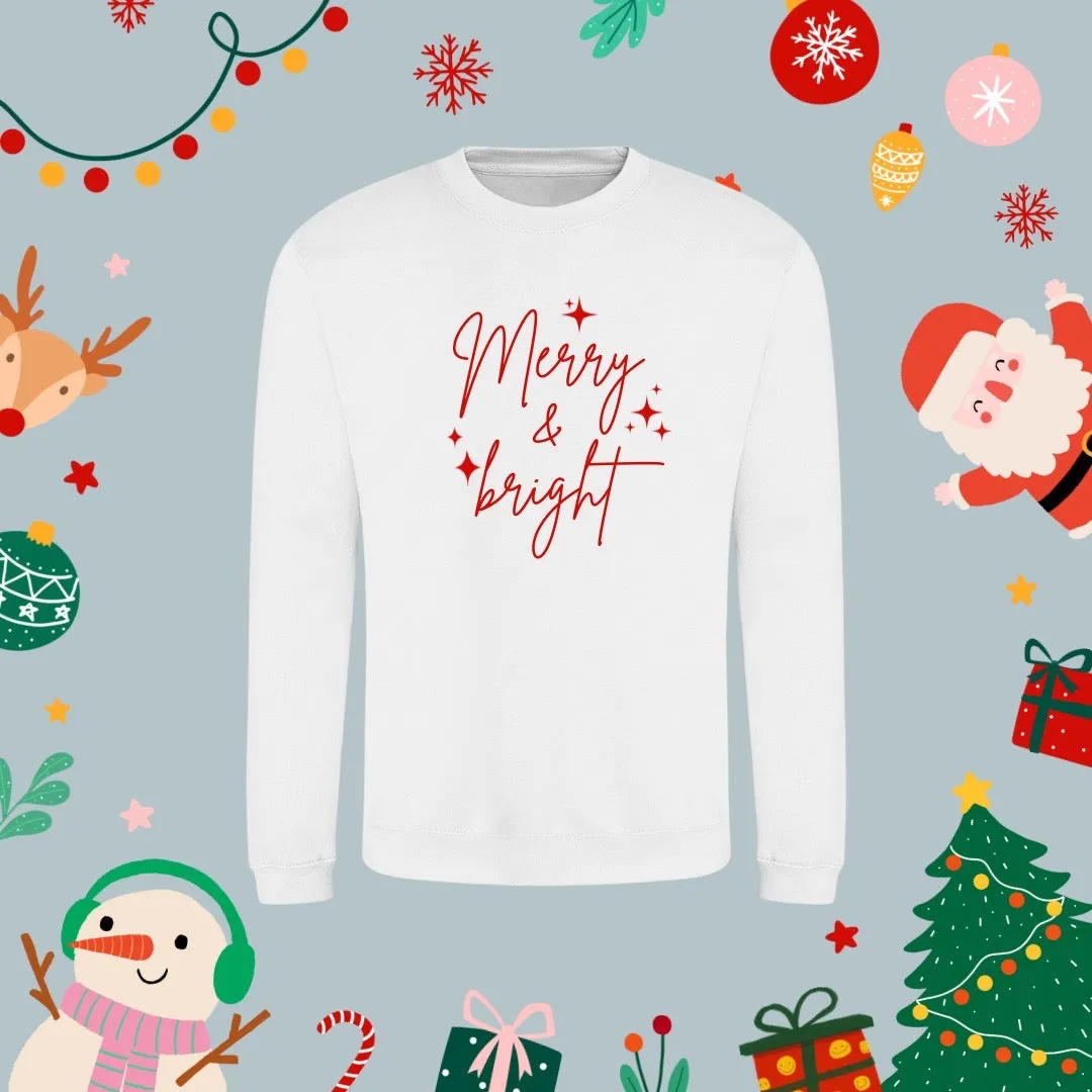 Merry & Bright print jumper