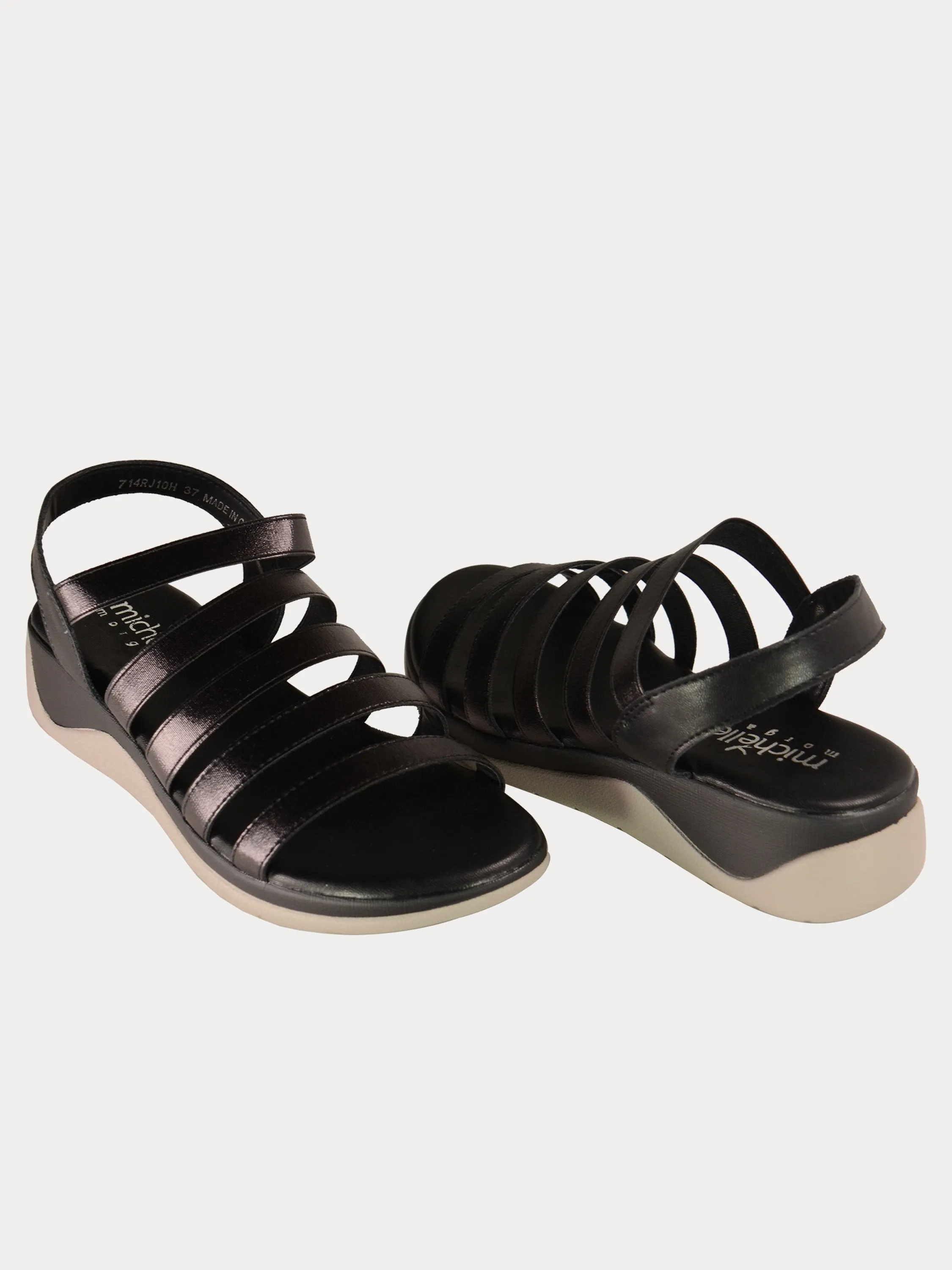 Michelle Morgan Casual Low Heel Back Strap Sandals