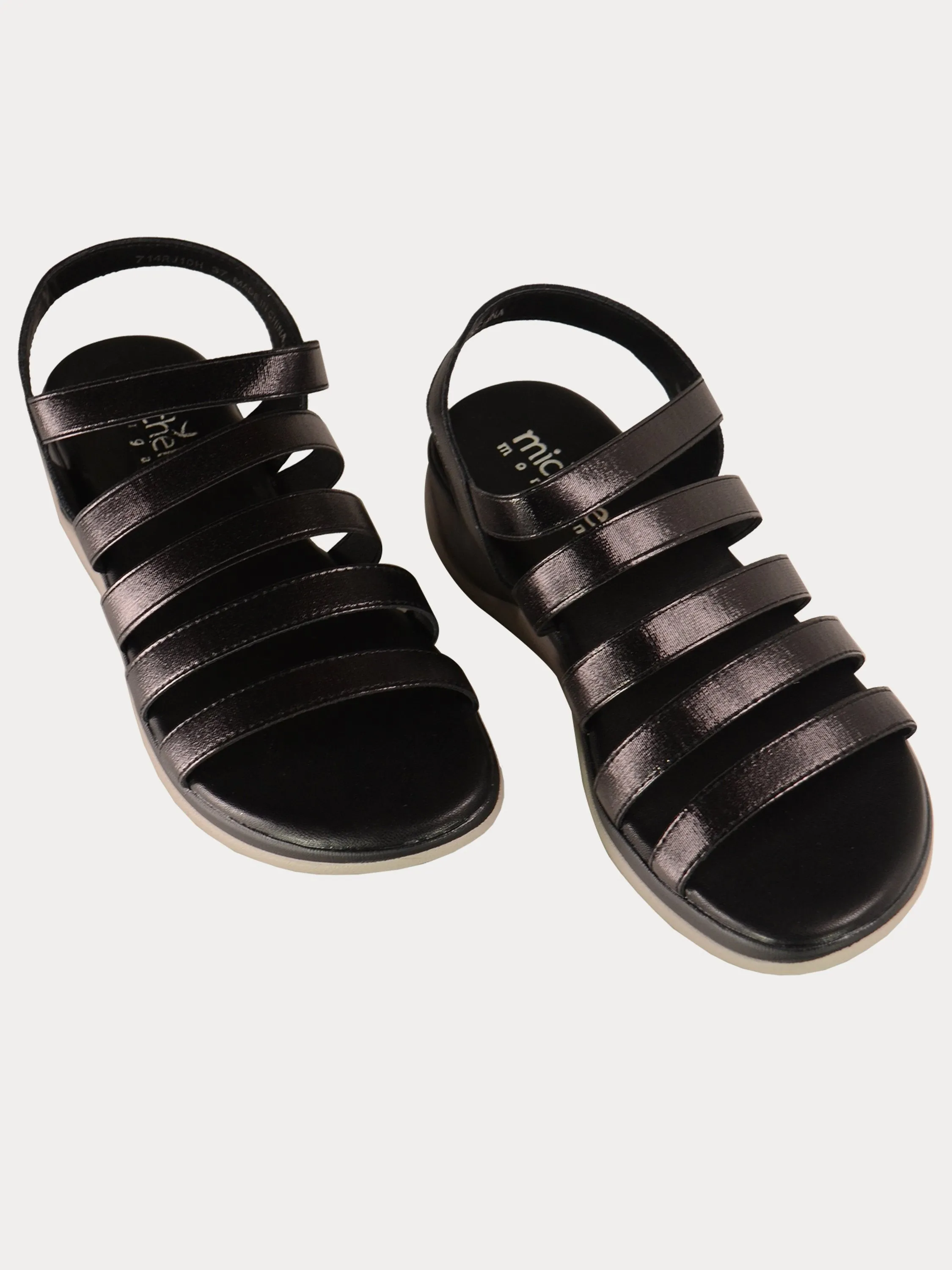 Michelle Morgan Casual Low Heel Back Strap Sandals