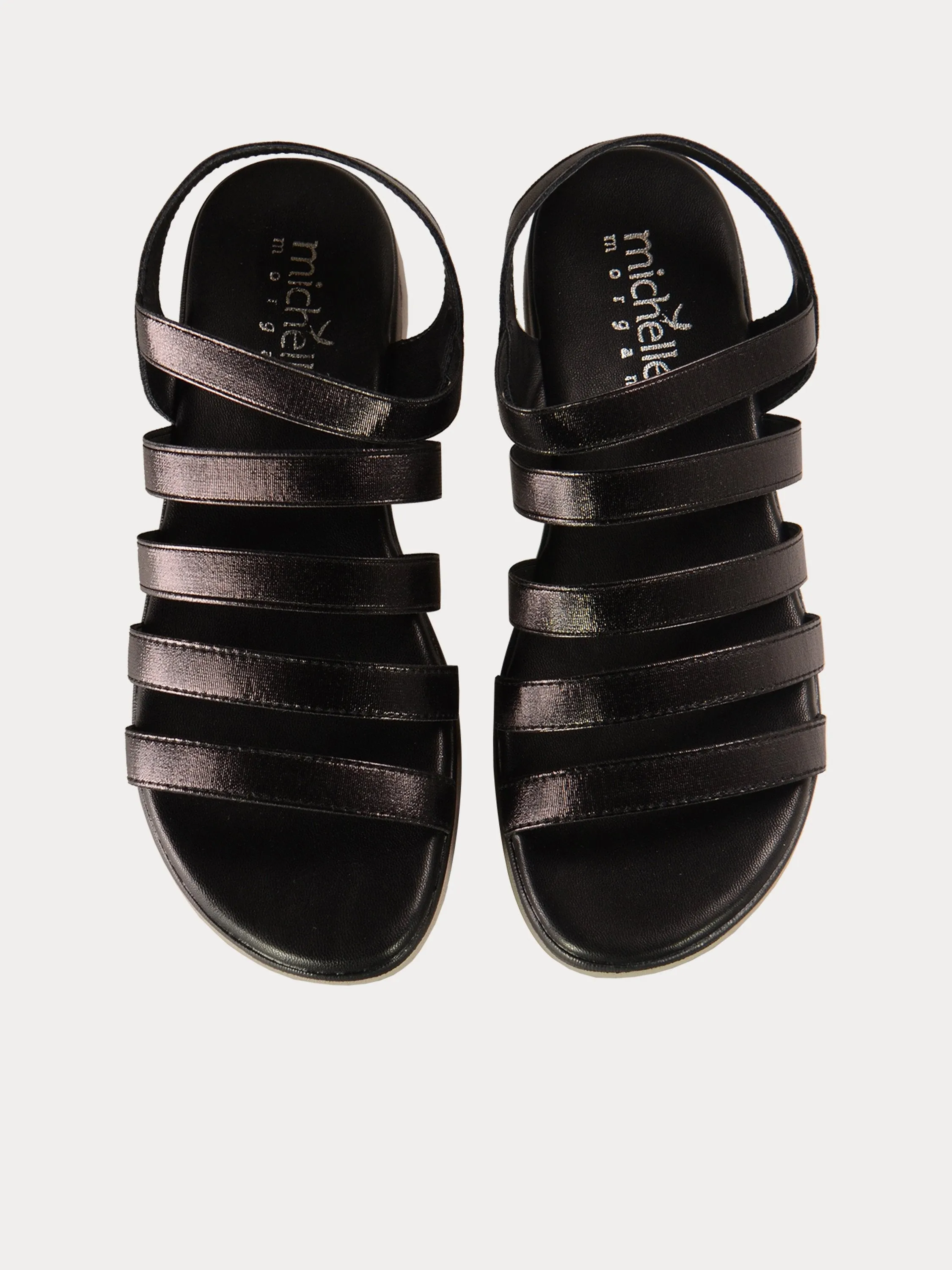Michelle Morgan Casual Low Heel Back Strap Sandals