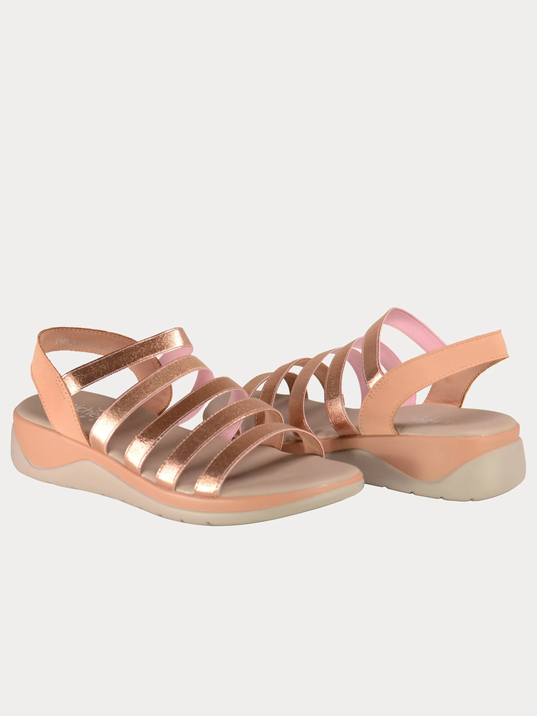 Michelle Morgan Casual Low Heel Back Strap Sandals
