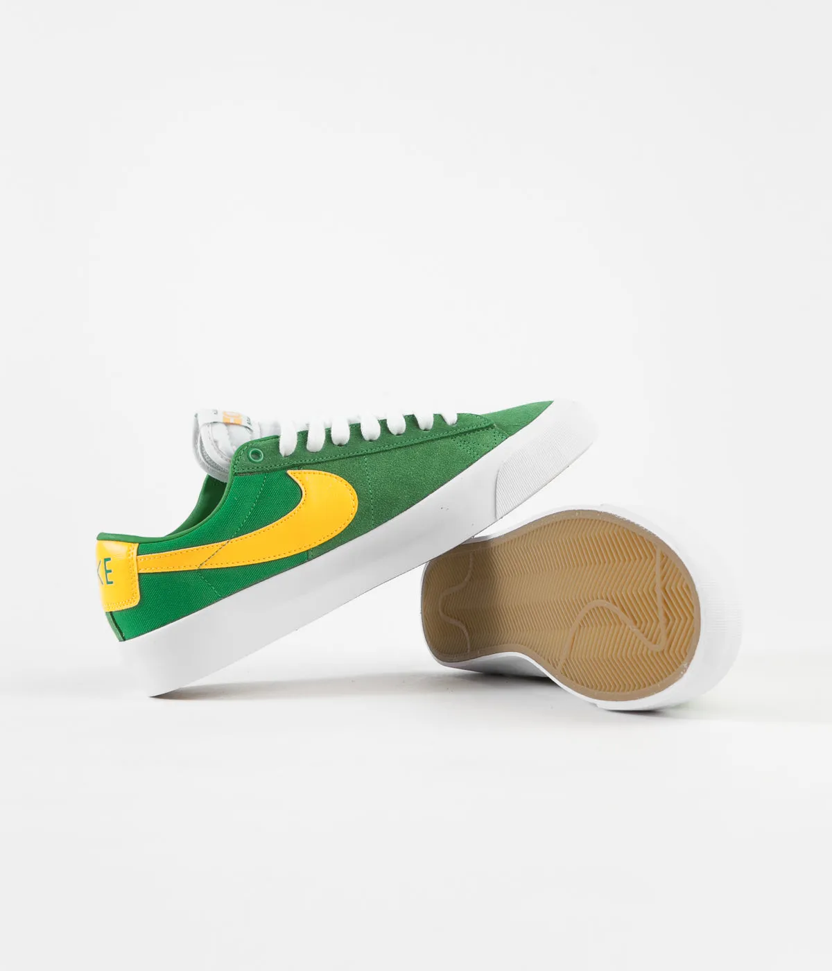 Nike SB Blazer Low Pro GT Shoes - Lucky Green / University Gold - Black - White