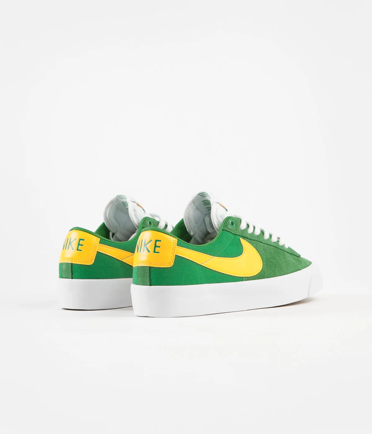 Nike SB Blazer Low Pro GT Shoes - Lucky Green / University Gold - Black - White
