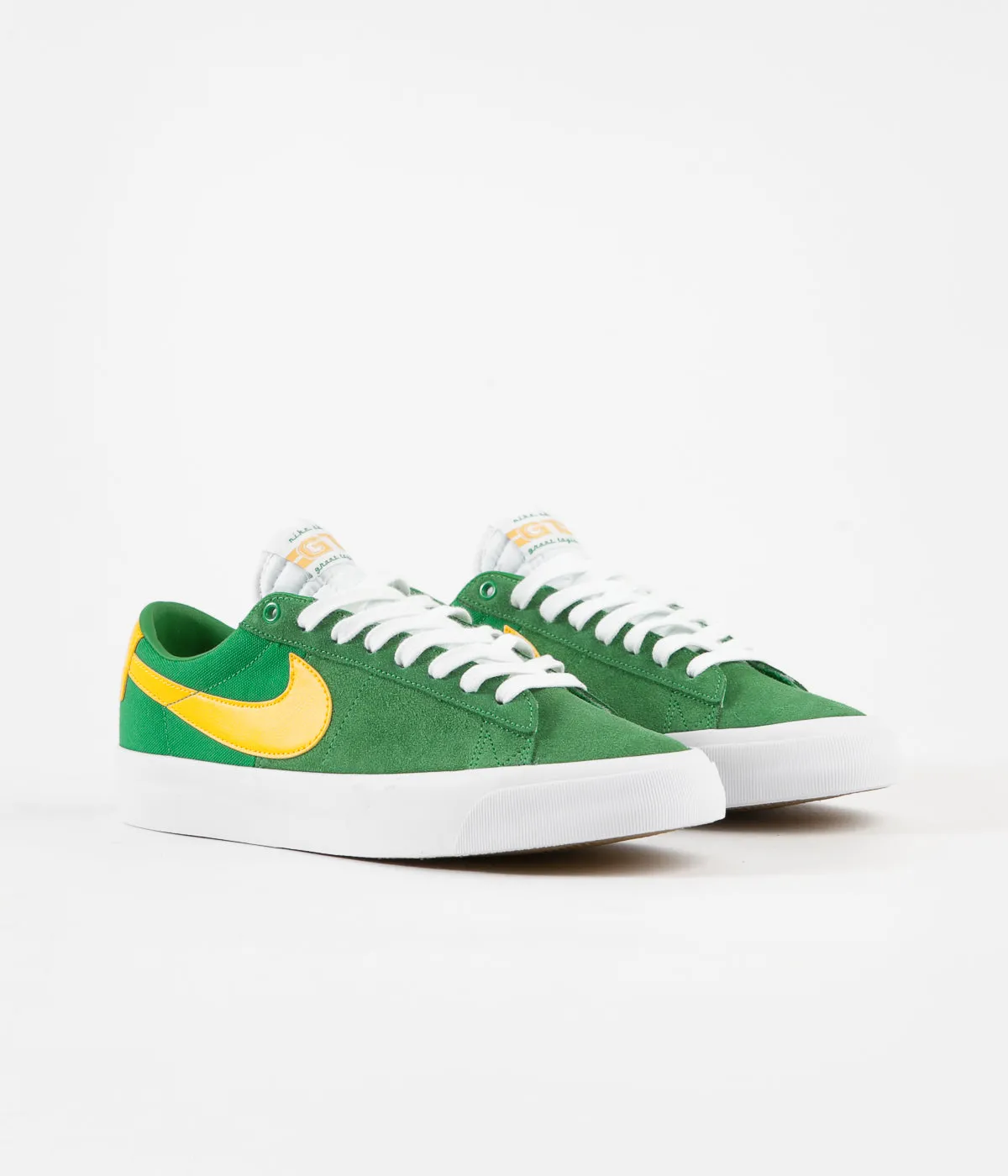 Nike SB Blazer Low Pro GT Shoes - Lucky Green / University Gold - Black - White