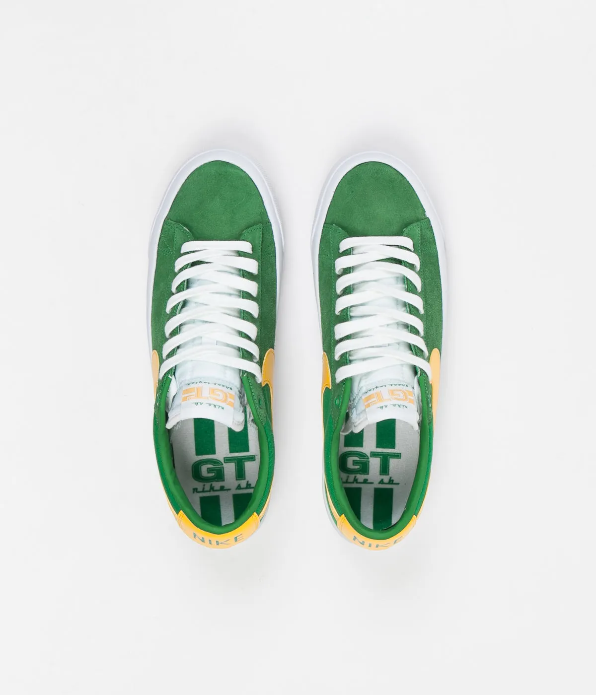 Nike SB Blazer Low Pro GT Shoes - Lucky Green / University Gold - Black - White