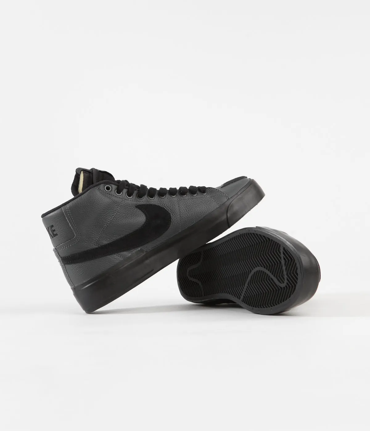 Nike SB Blazer Mid Edge Shoes - Iron Grey / Black - Black