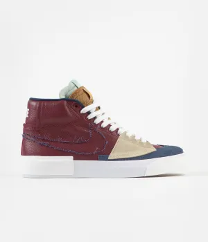 Nike SB Blazer Mid Edge Shoes - Team Red / Navy - Light Dew - Summit White